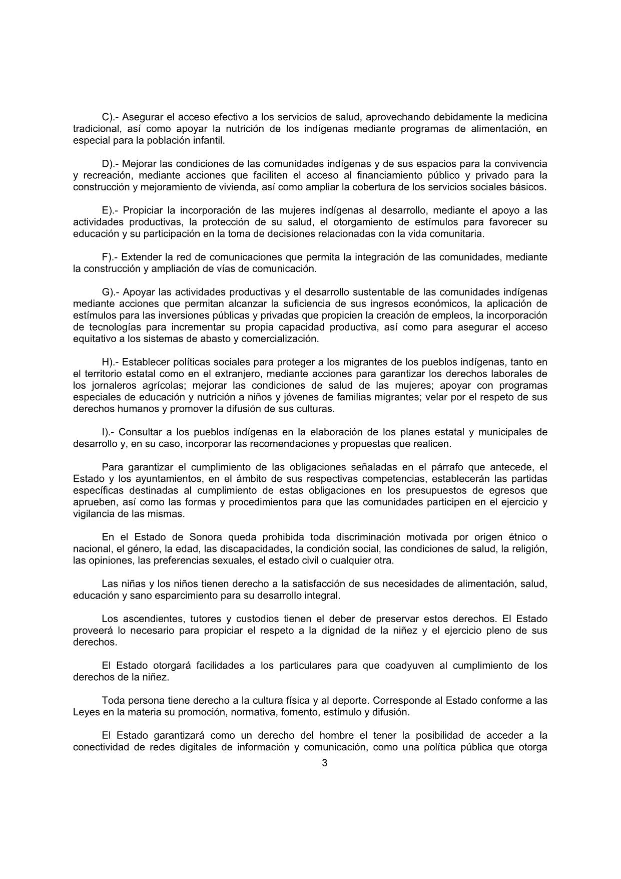 Constitución Política para el Estado Libre y Soberano de Sonora